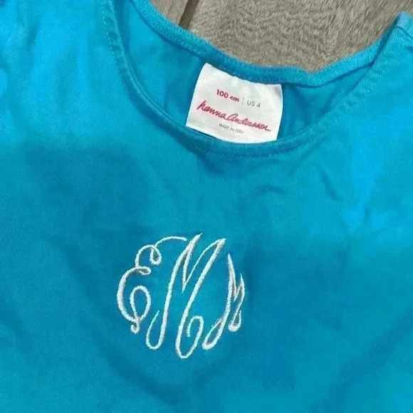 Hanna Andersson Monogrammed Blue dress Size 100 Size 4​ - Picture 2 of 3